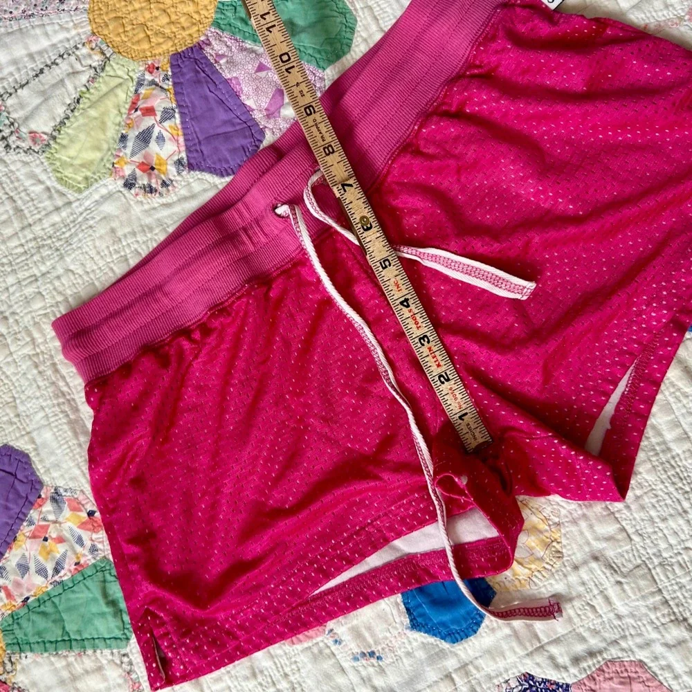 Vintage 2000s Self Esteem Pink Mesh Athletic Shorts Women Medium Y2K